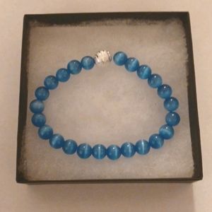 Charleston Blue Cat Eye Stone Bracelet